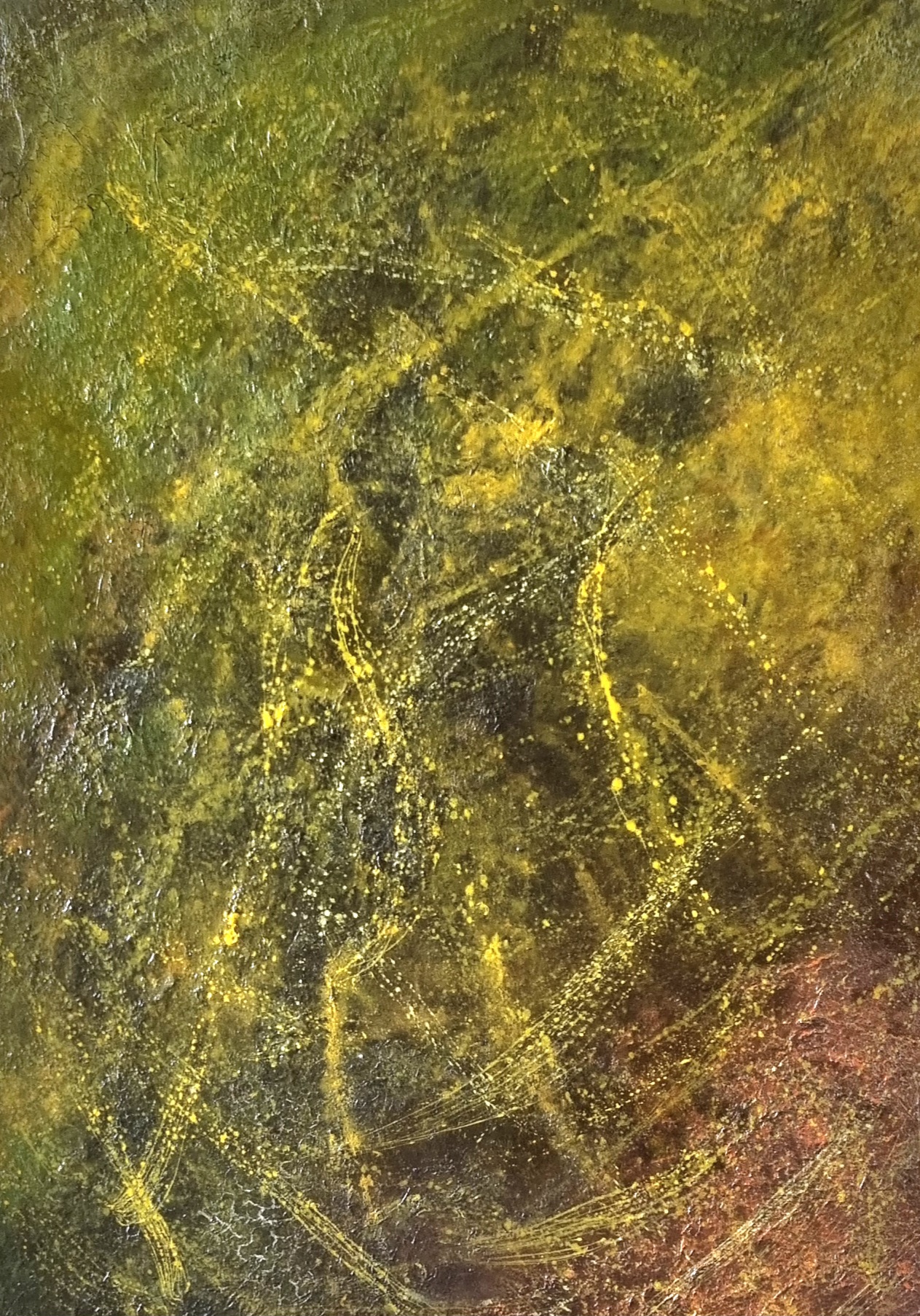 when the earth becomes lava( mixed media 100 op 150 cm)