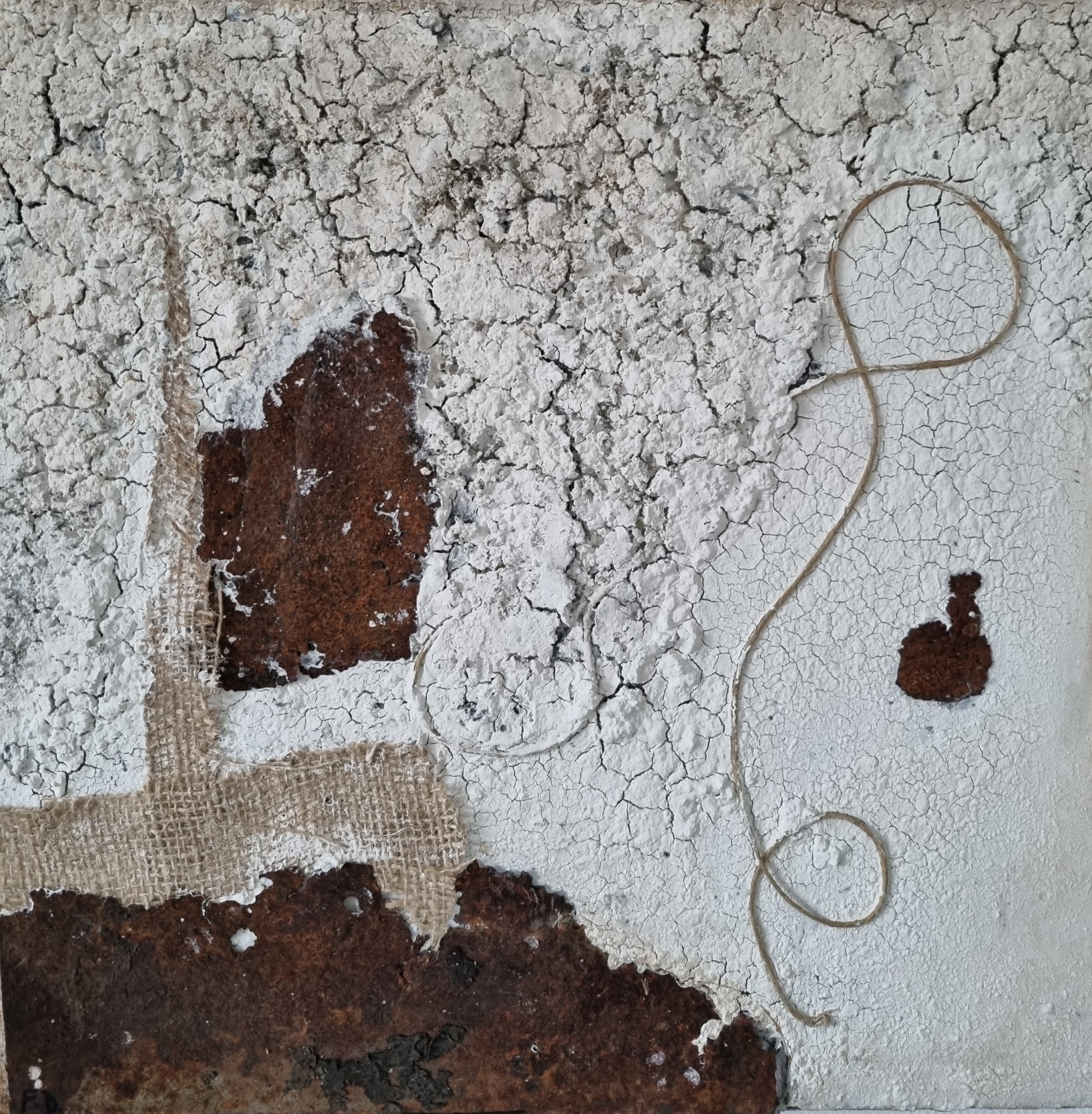 mixed media indistrial art (40 op 40 cm)